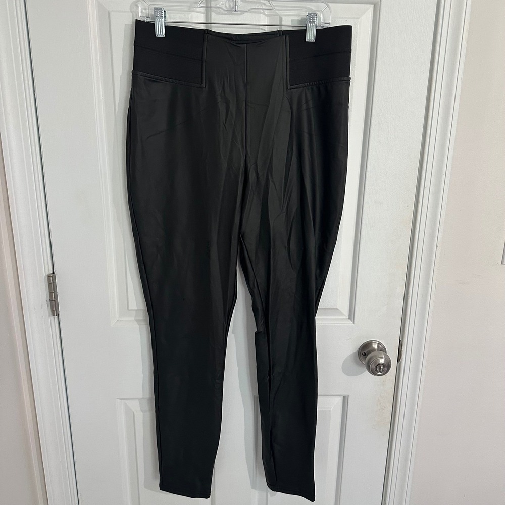 Simply Vera‎ Vera Wang Faux Leather Leggings Black High Waist Size L